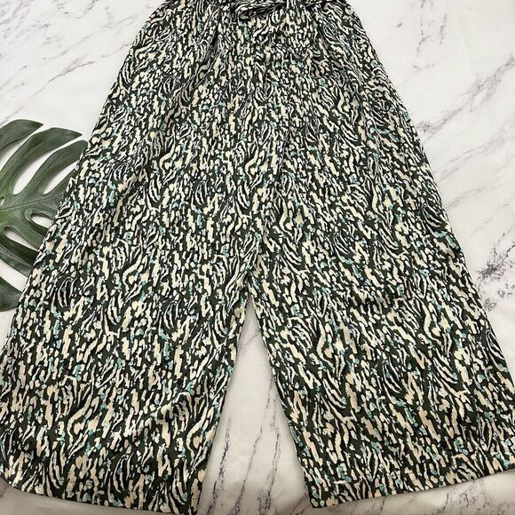 Eloquii Halter Neck Jumpsuit Plus Size 20 New Green Blue Print Satin Wide Leg - Picture 11 of 11